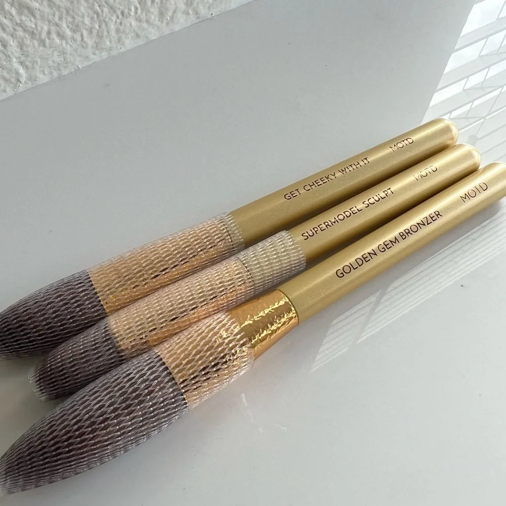 M.O.T.D. Revolve Cosmetics Gold Goddess Makeup Brush 3 Set
